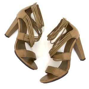 Diane von Furstenberg Size 9.5 Ilias Strappy Ankle Sandal Pump Heels Leather